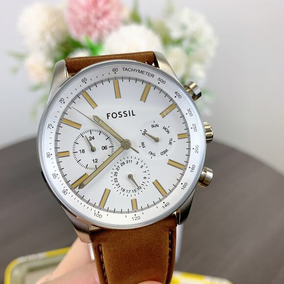 Fossil BQ2748 Sullivan Multifunction Medium Brown Leather Watch - Picture 2 of 6